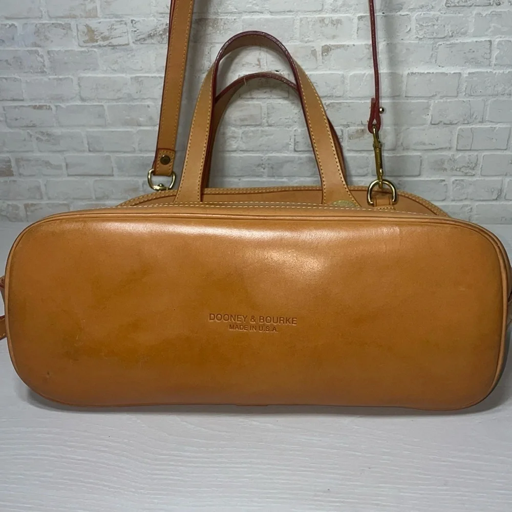 Dooney & Bourke Alma Leather Canvas Satchel Handbag Purse with Removable Strap